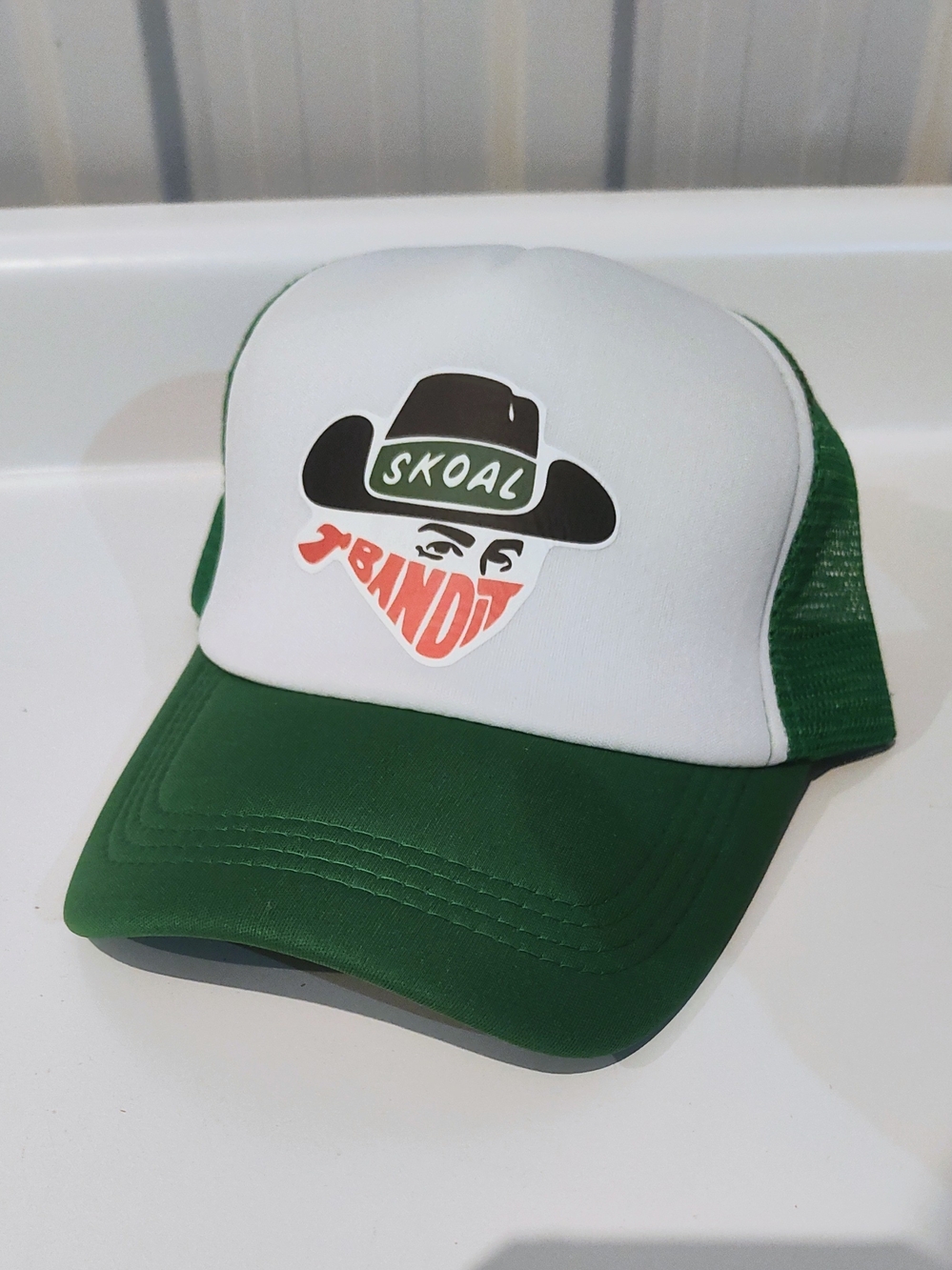Bandit Green and White Trucker Hat